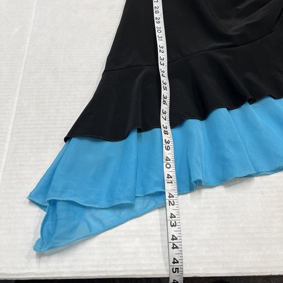 Vintage Taboo Y2K Dress M Black Babydoll Ruched Sequin Asymmetrical Mesh Fairy - Picture 9 of 13